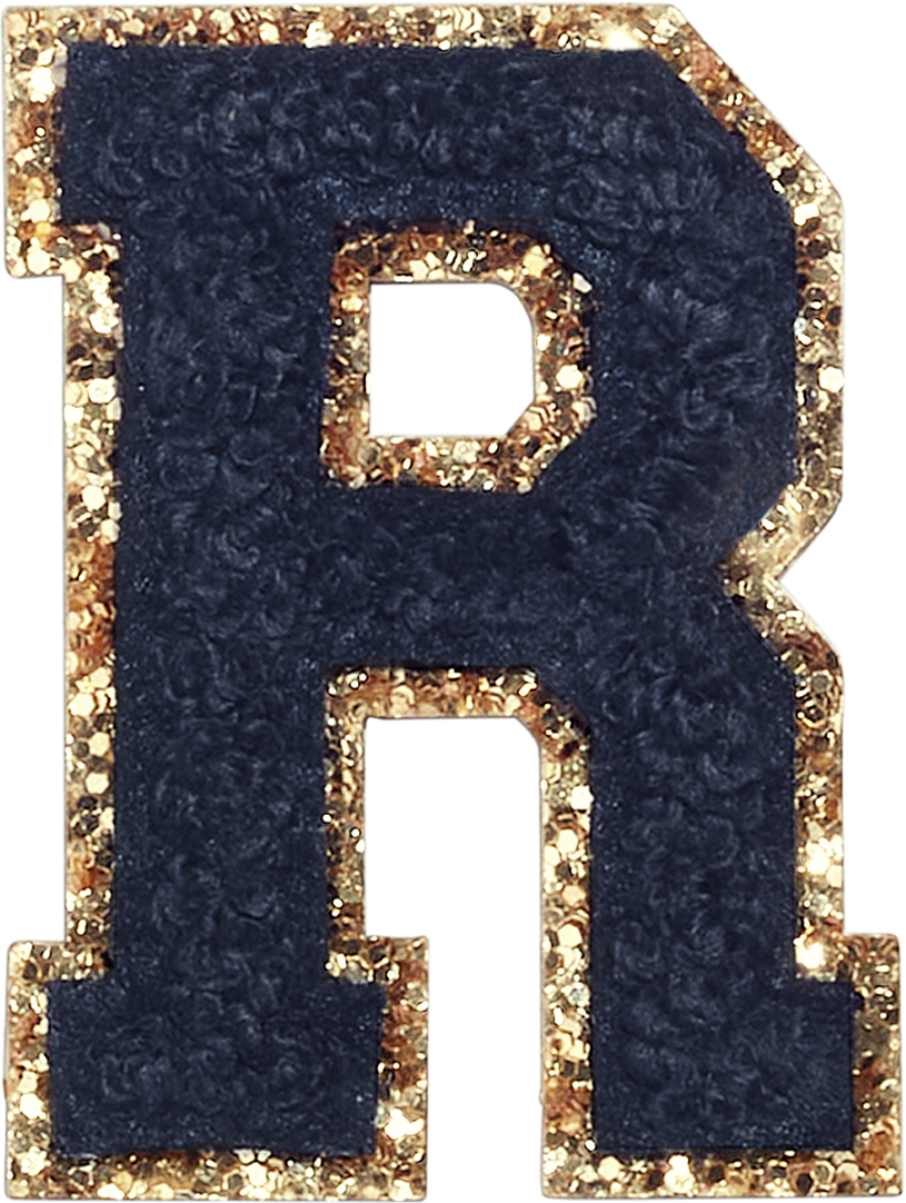 Sapphire Glitter Varsity Letter Patches