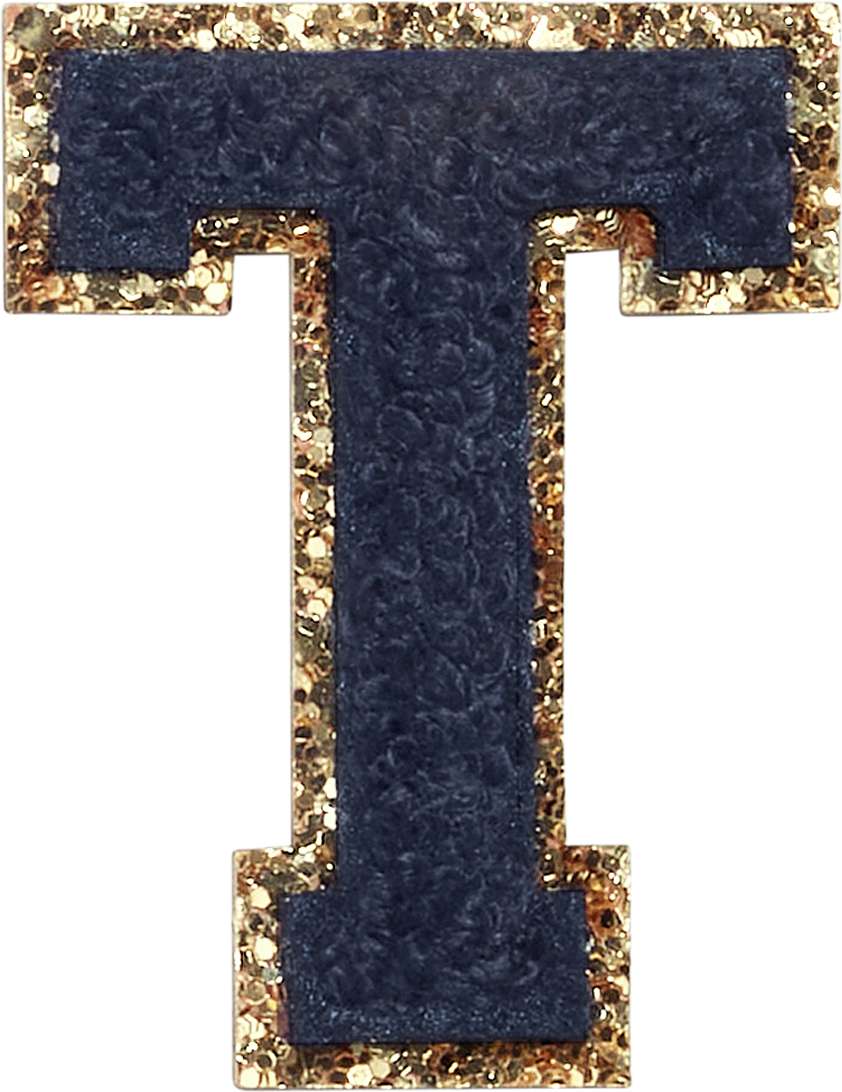 Sapphire Glitter Varsity Letter Patches
