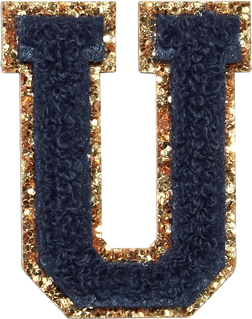 Sapphire Glitter Varsity Letter Patches