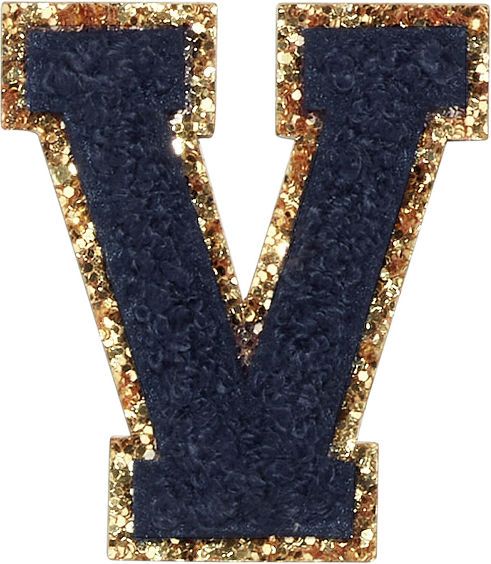 Sapphire Glitter Varsity Letter Patches