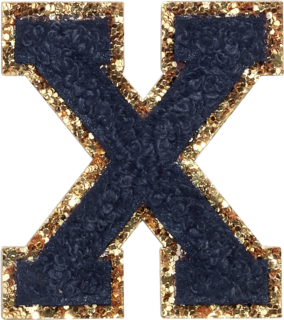 Sapphire Glitter Varsity Letter Patches