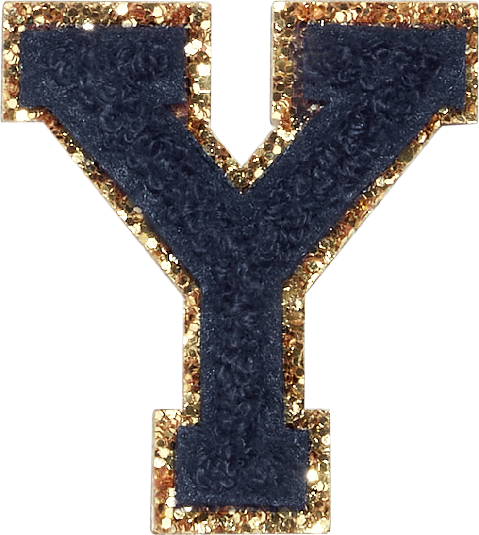 Sapphire Glitter Varsity Letter Patches