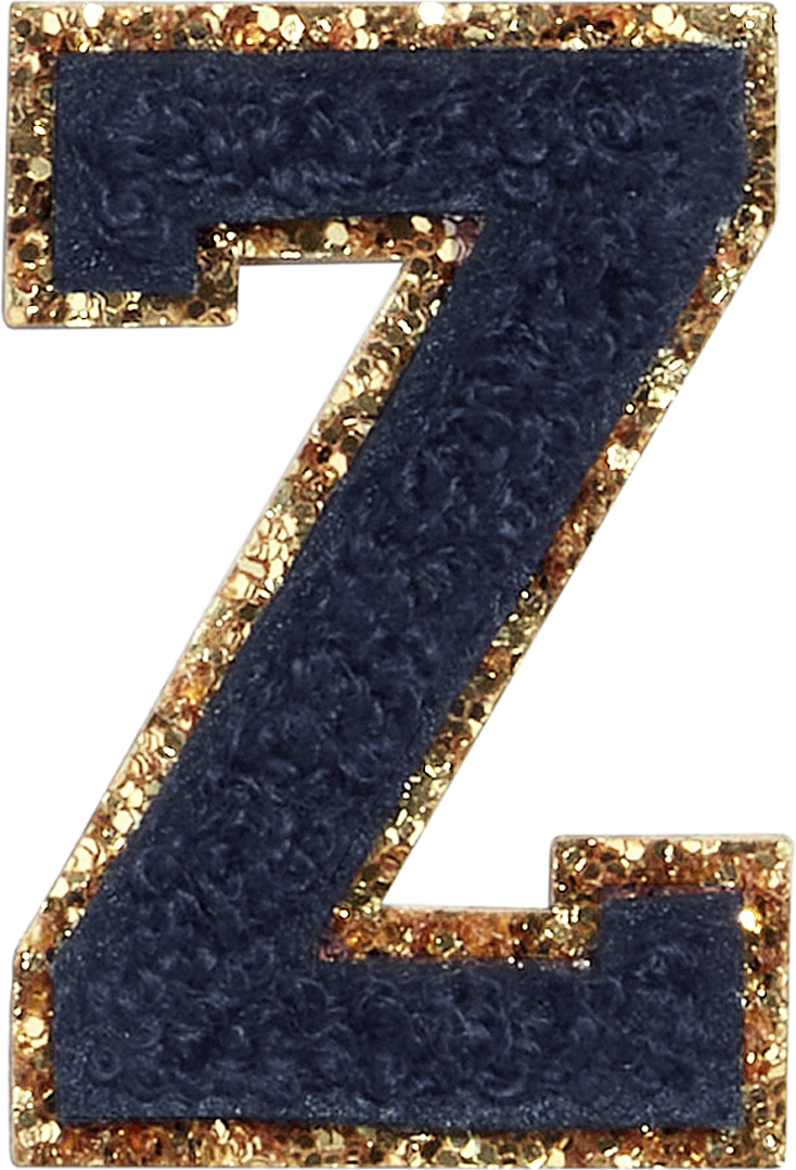 Sapphire Glitter Varsity Letter Patches