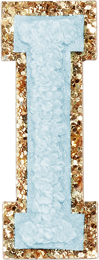 Sky Glitter Varsity Letter Patches