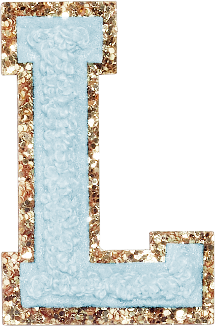 Sky Glitter Varsity Letter Patches