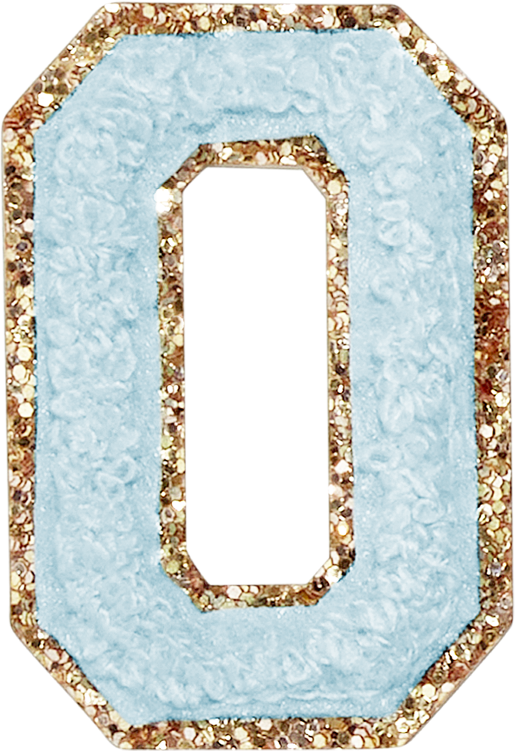 Sky Glitter Varsity Letter Patches