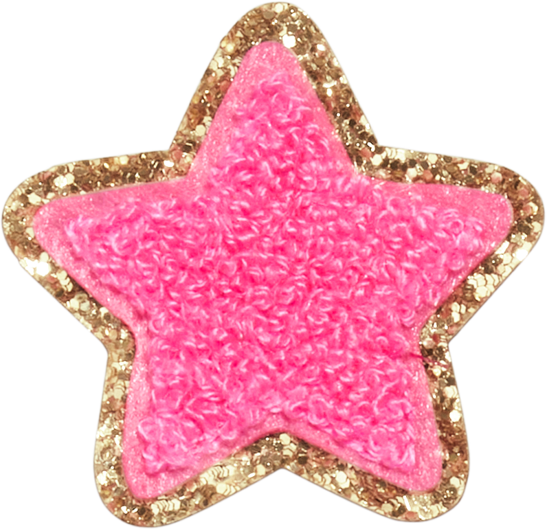Bubblegum Glitter Varsity Star Patch