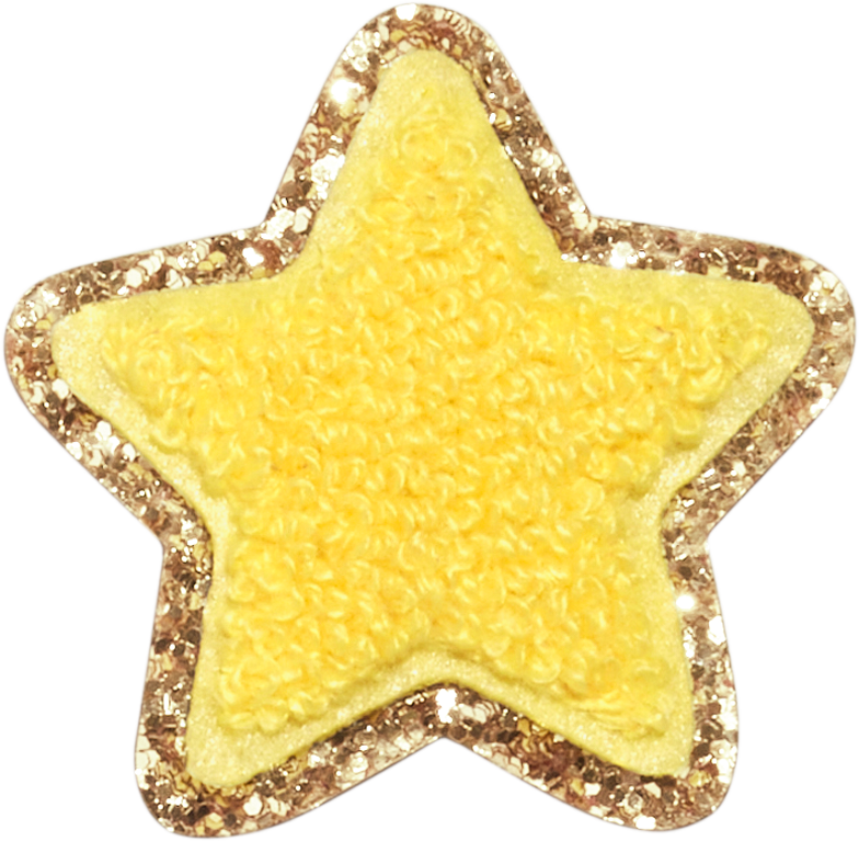 Lemon Glitter Varsity Star Patch