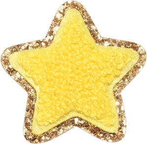 Lemon Glitter Varsity Star Patch
