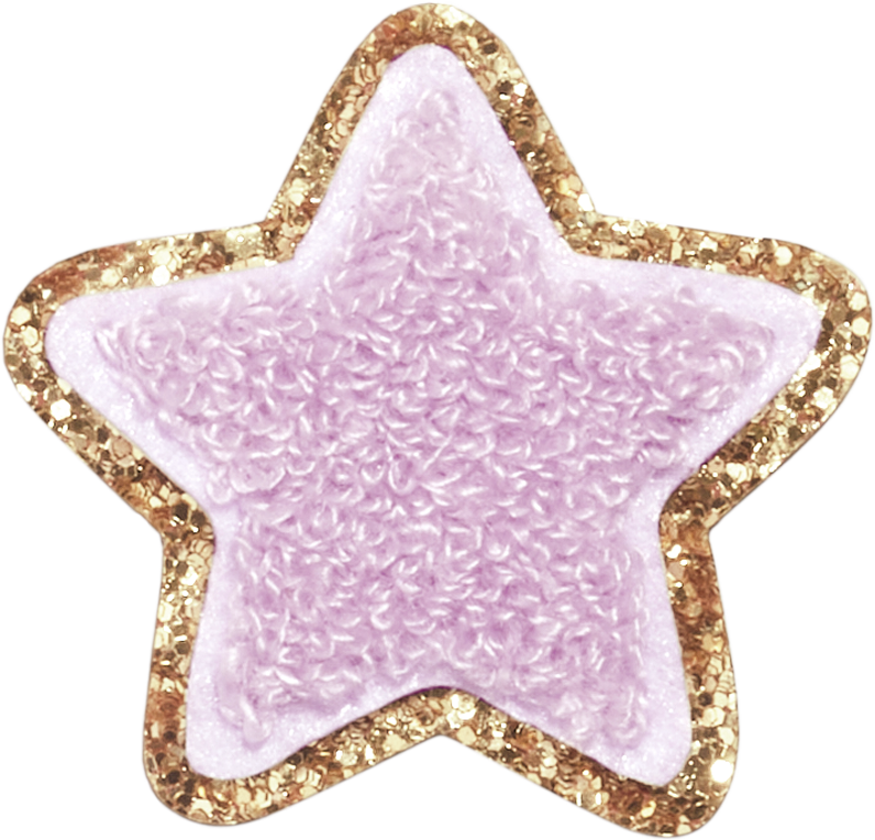Lilac Glitter Varsity Star Patch