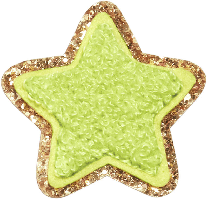 Lime Glitter Varsity Star Patch