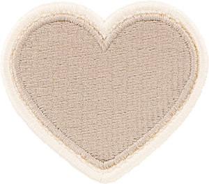 Sand Rolled Embroidery Heart Patch