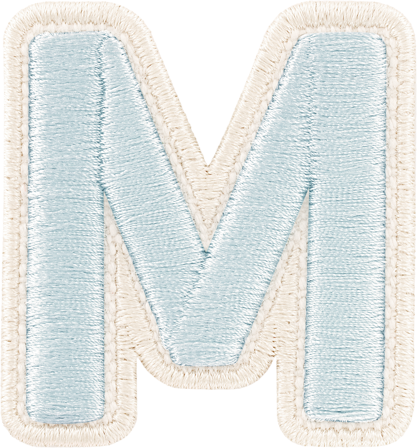 Sky Rolled Embroidery Letter Patches