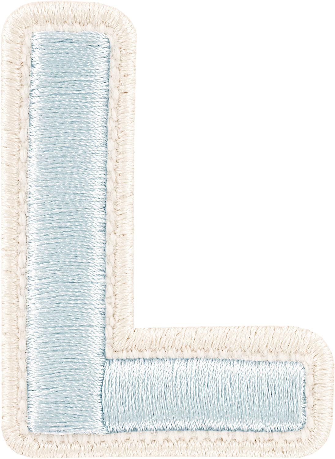 Sky Rolled Embroidery Letter Patches
