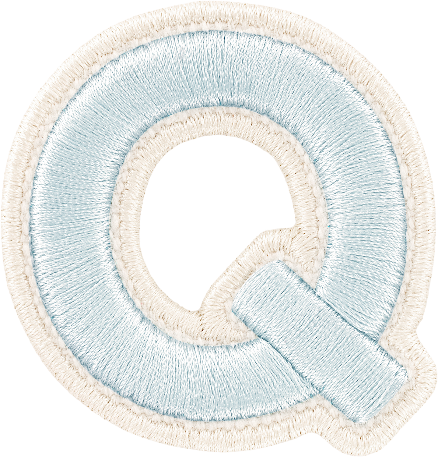Sky Rolled Embroidery Letter Patches