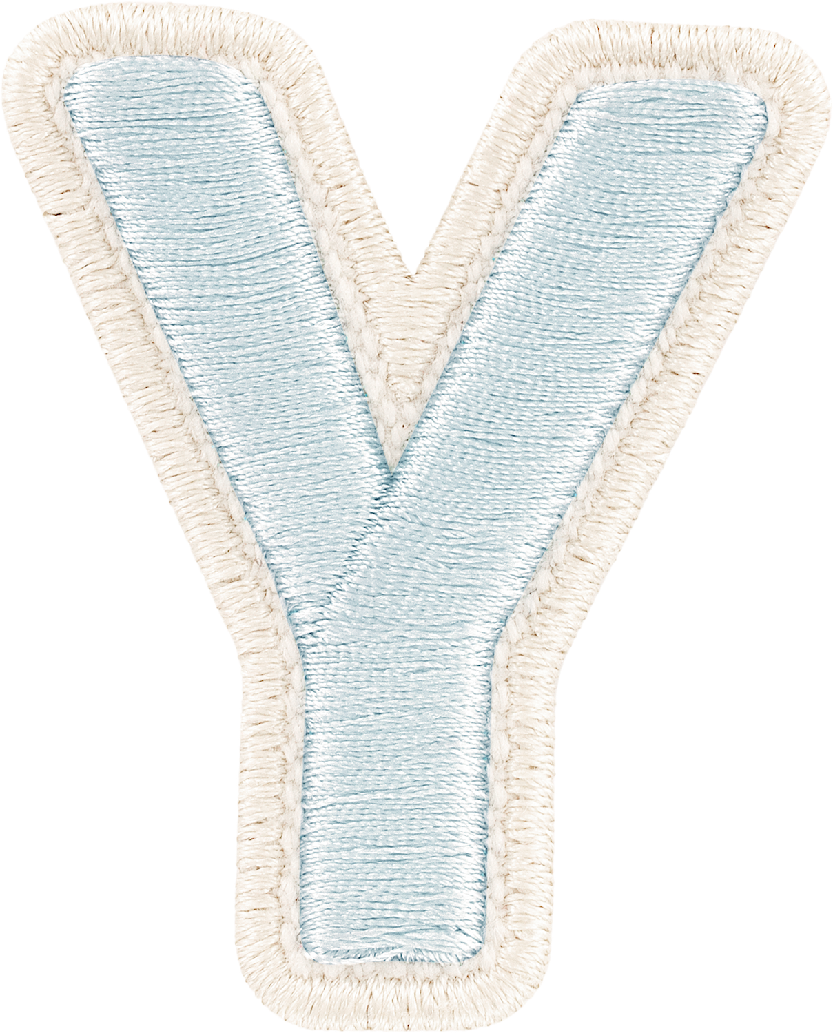 Sky Rolled Embroidery Letter Patches