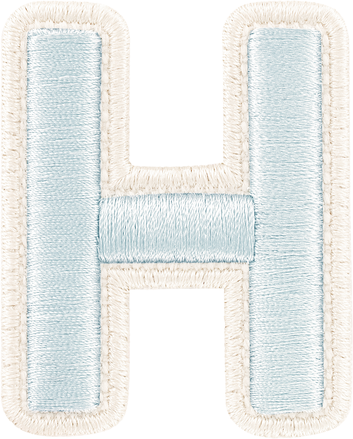 Sky Rolled Embroidery Letter Patches