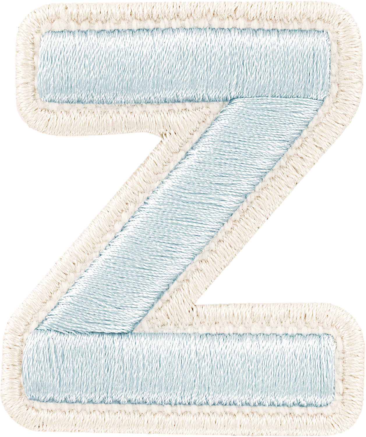 Sky Rolled Embroidery Letter Patches