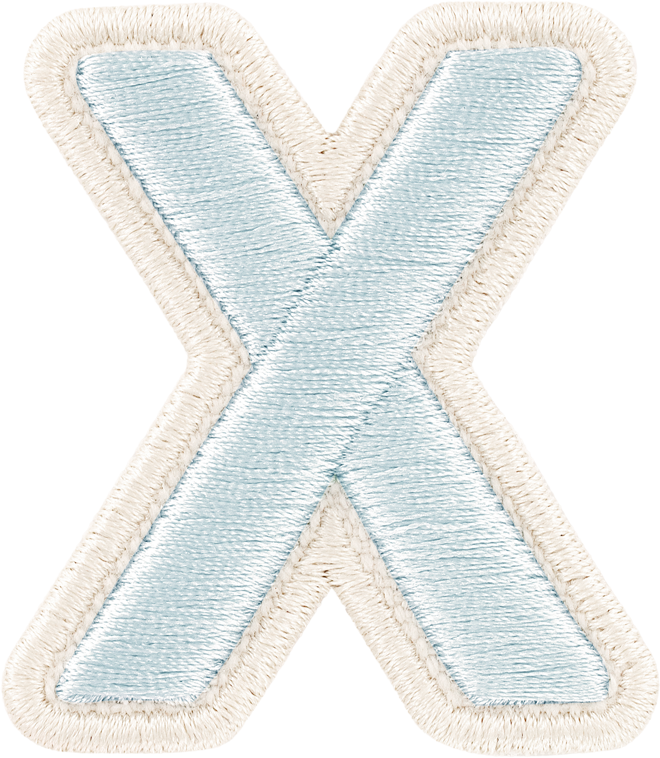 Sky Rolled Embroidery Letter Patches