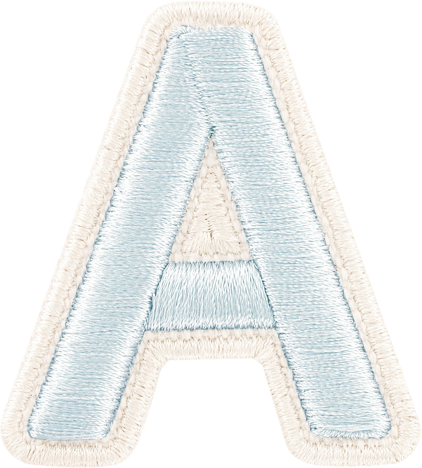 Sky Rolled Embroidery Letter Patches