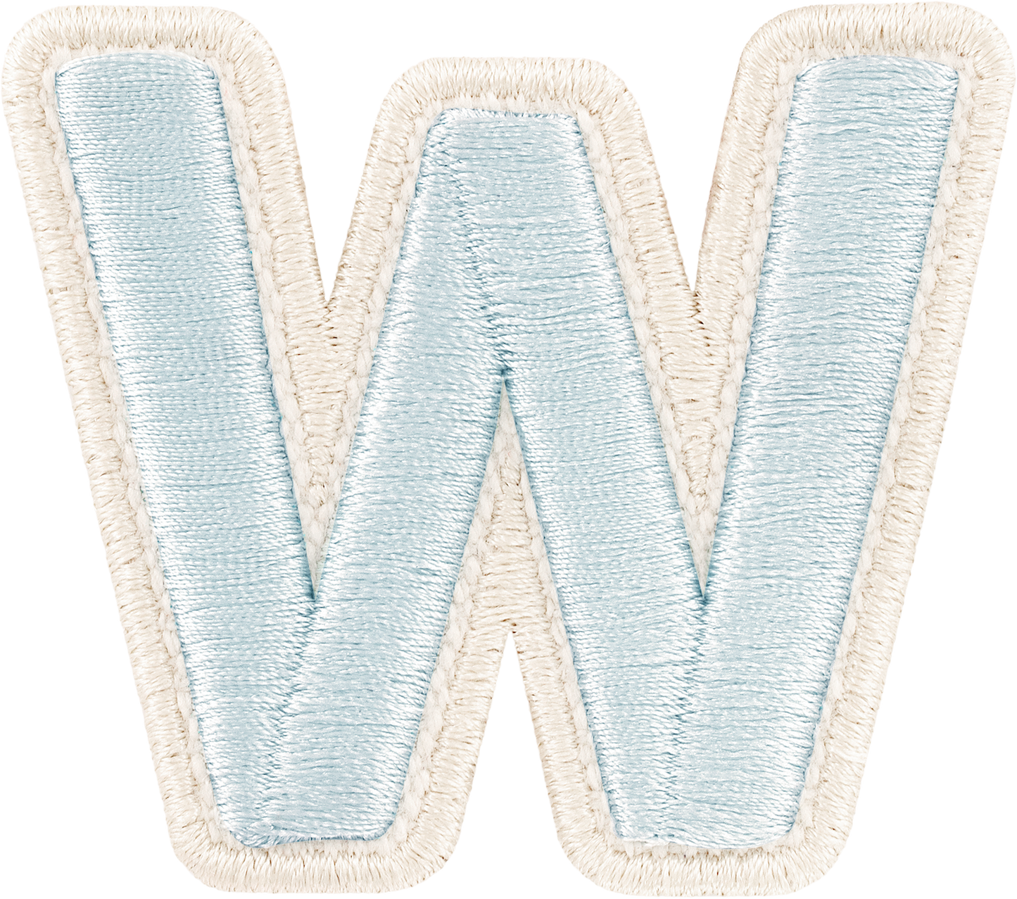 Sky Rolled Embroidery Letter Patches