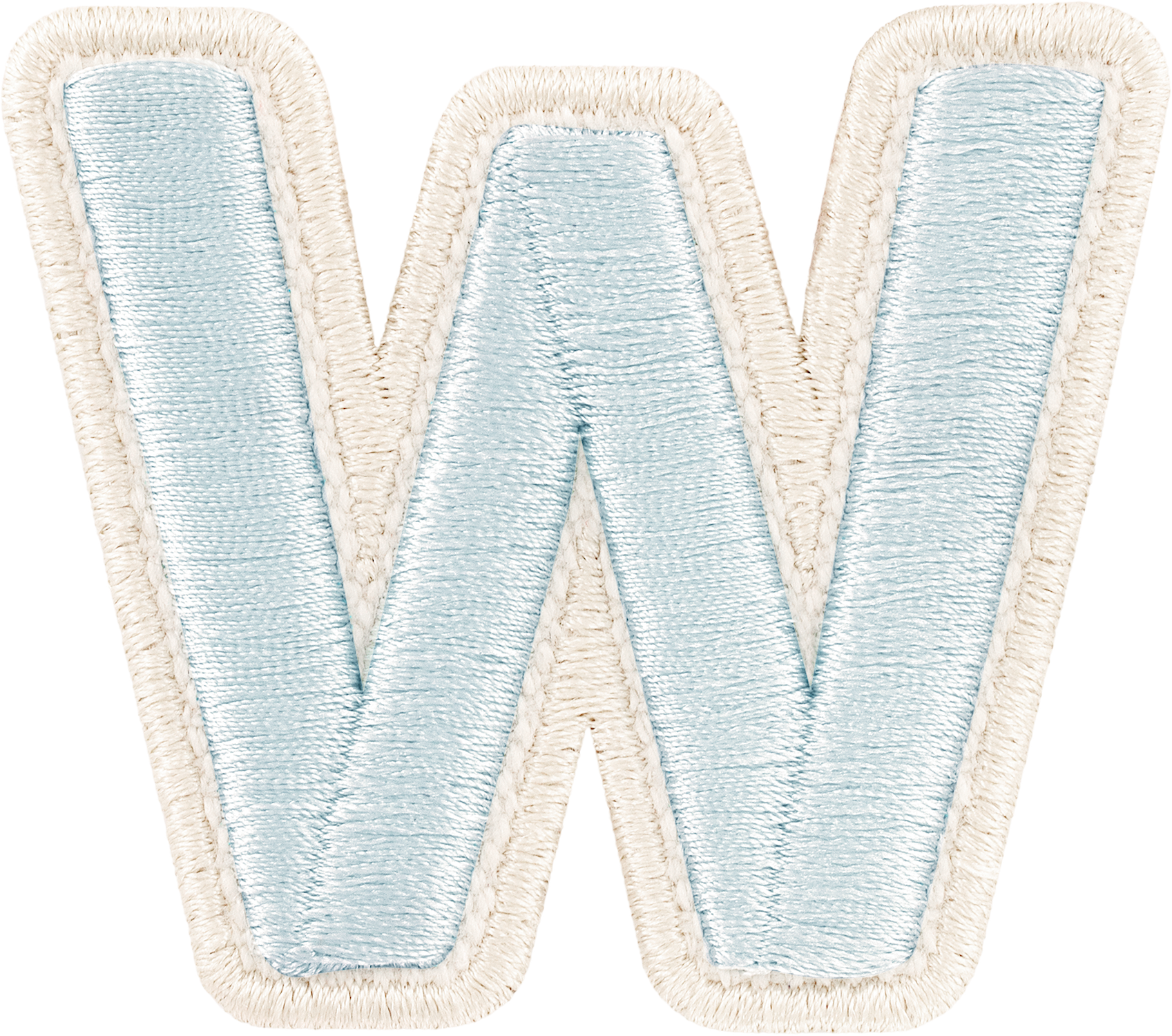 Sky Rolled Embroidery Letter Patches