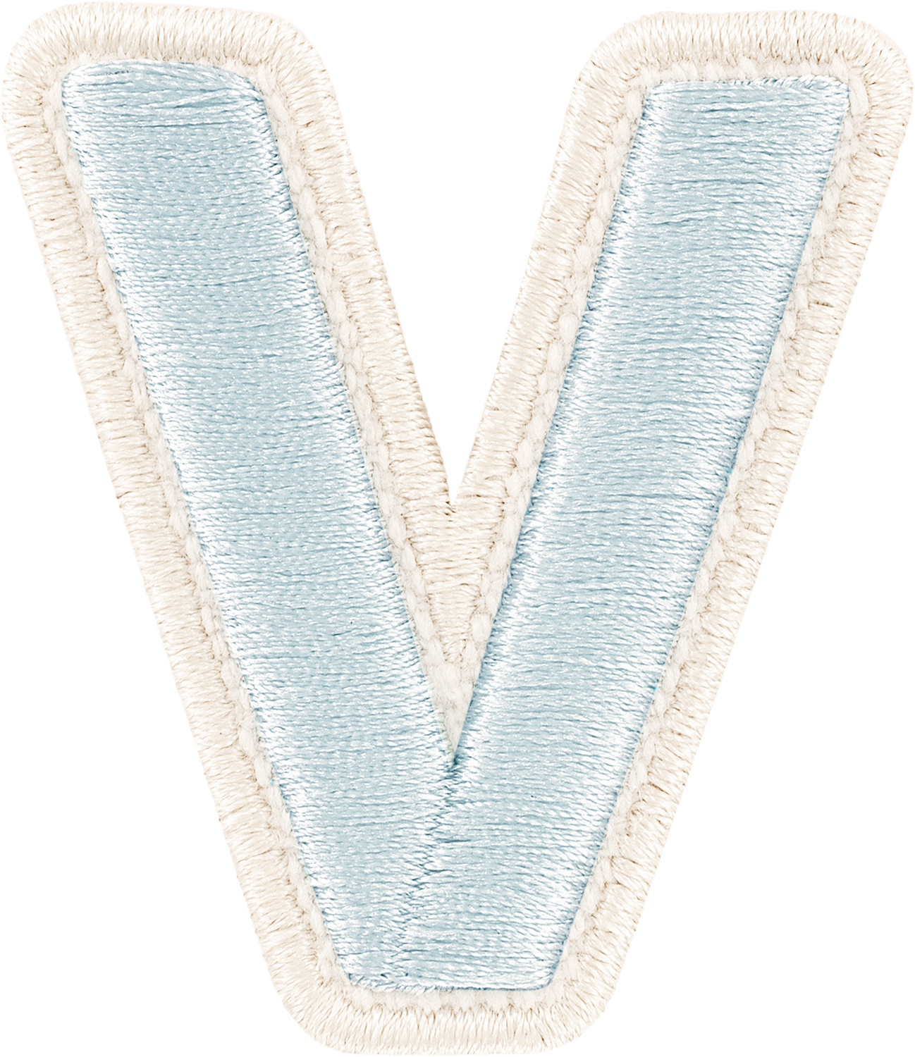 Sky Rolled Embroidery Letter Patches