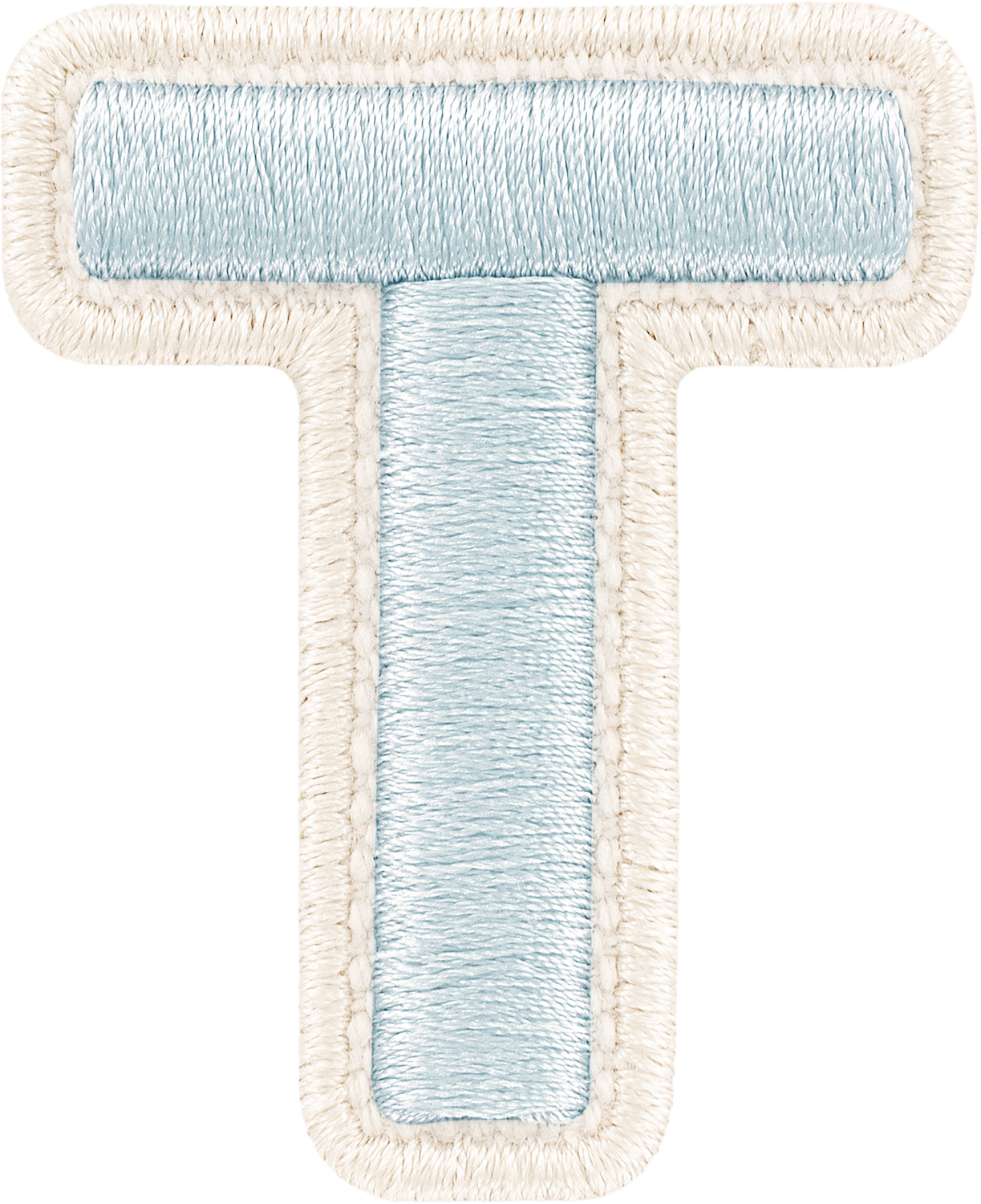 Sky Rolled Embroidery Letter Patches
