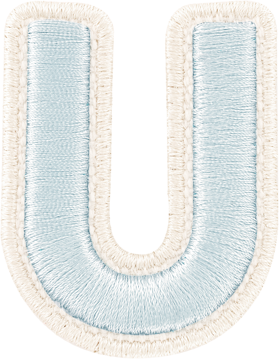 Sky Rolled Embroidery Letter Patches