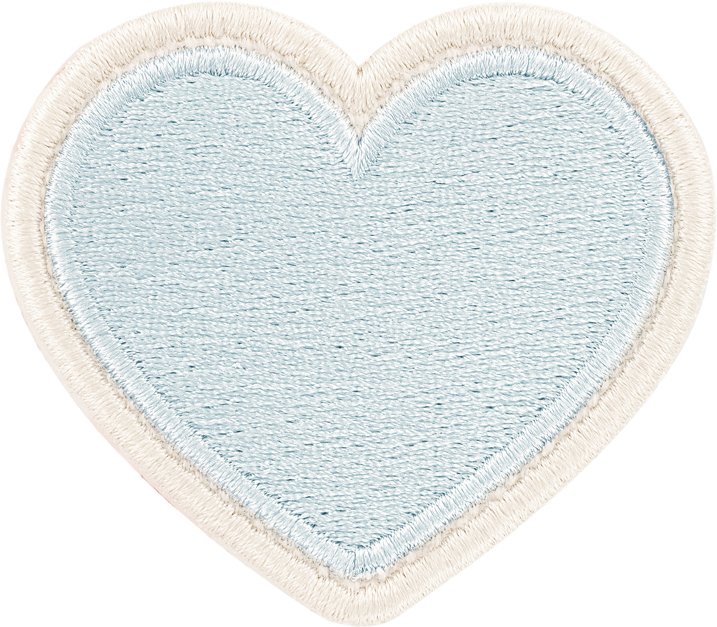 Sky Rolled Embroidery Heart Patch