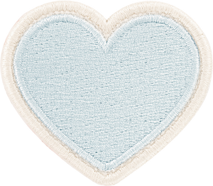 Sky Rolled Embroidery Heart Patch