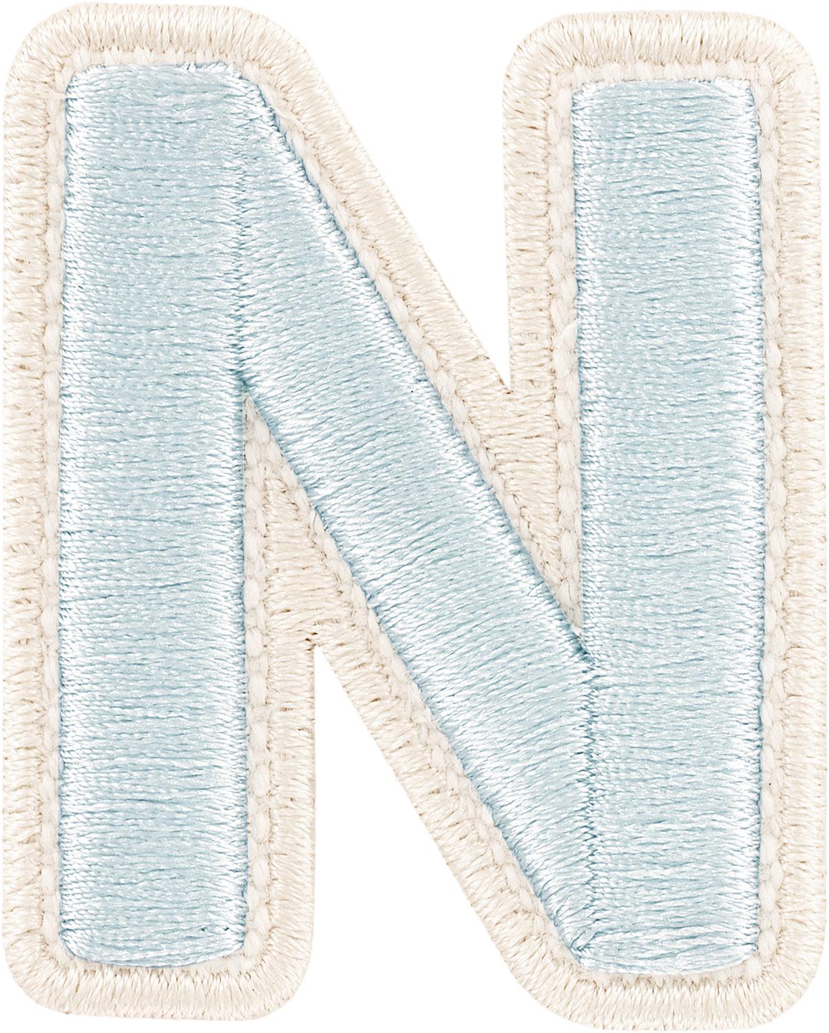 Sky Rolled Embroidery Letter Patches