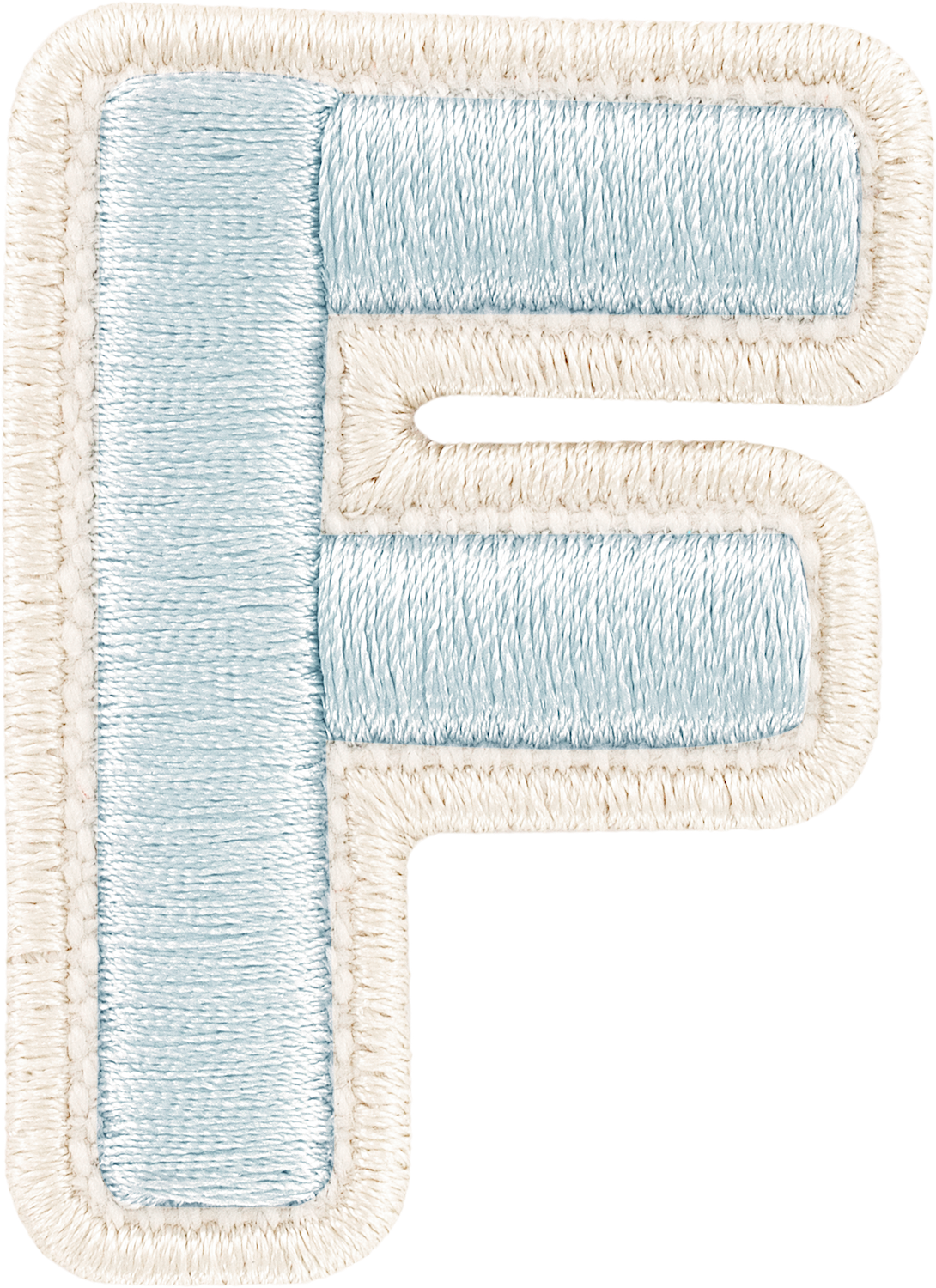 Sky Rolled Embroidery Letter Patches