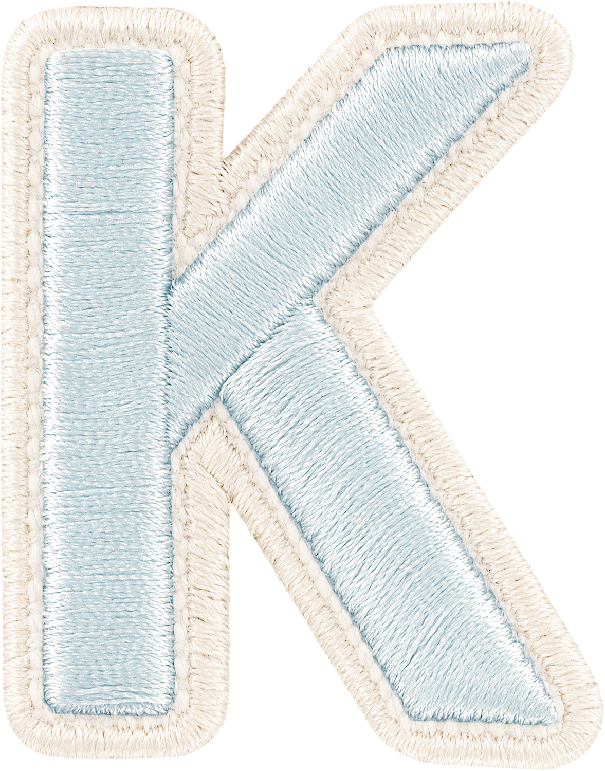 Sky Rolled Embroidery Letter Patches