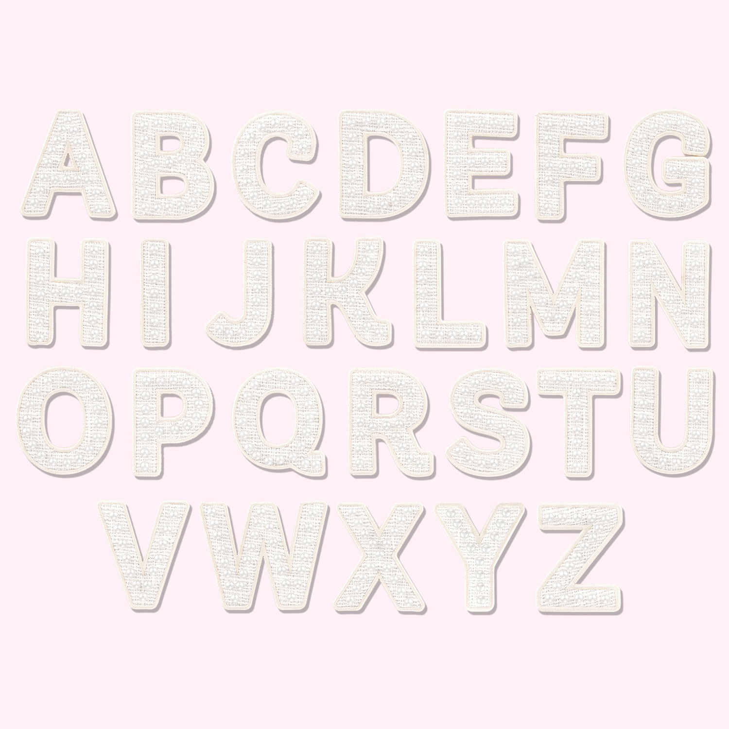 White Pearl Letter Patch