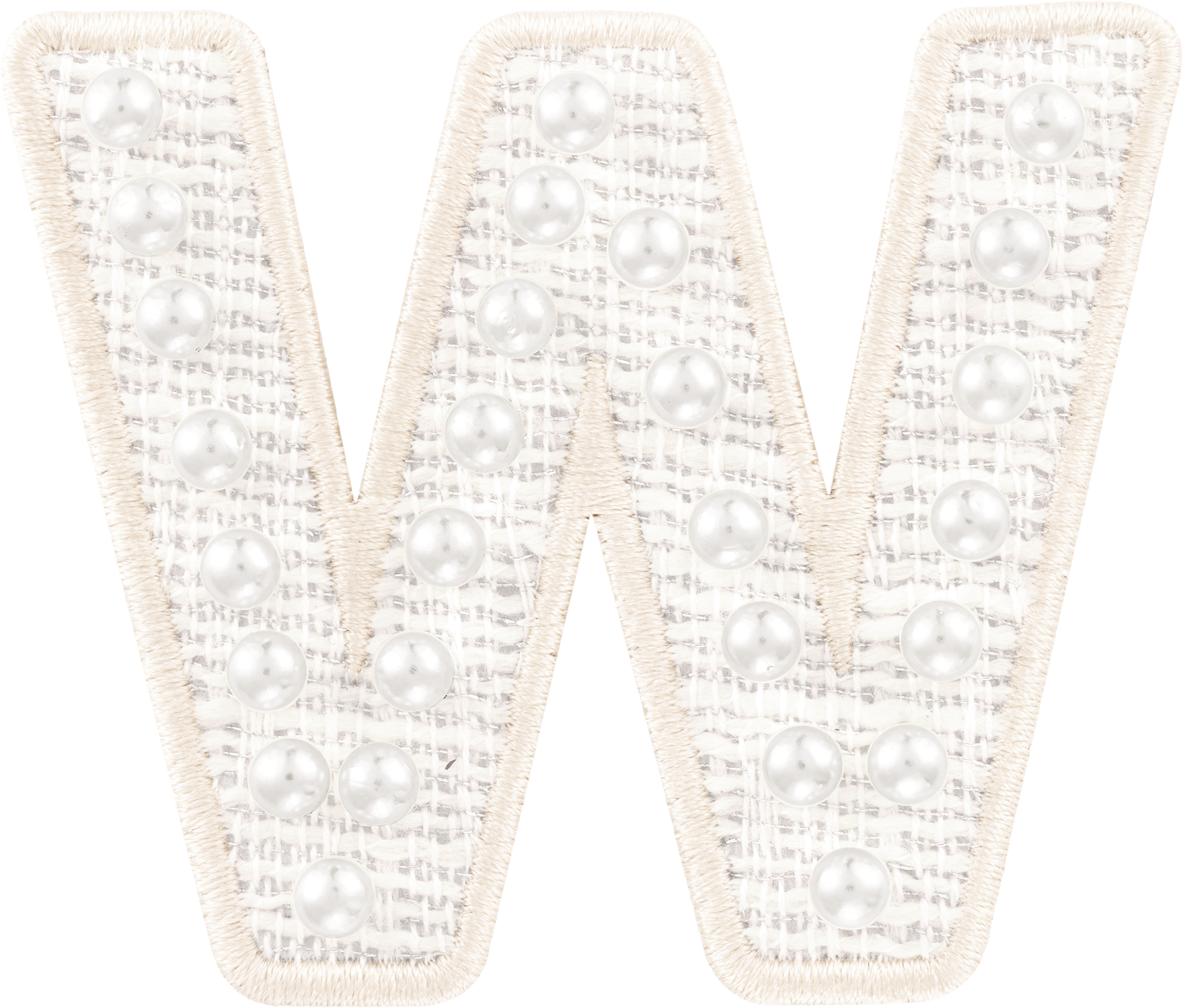 White Pearl Letter Patch