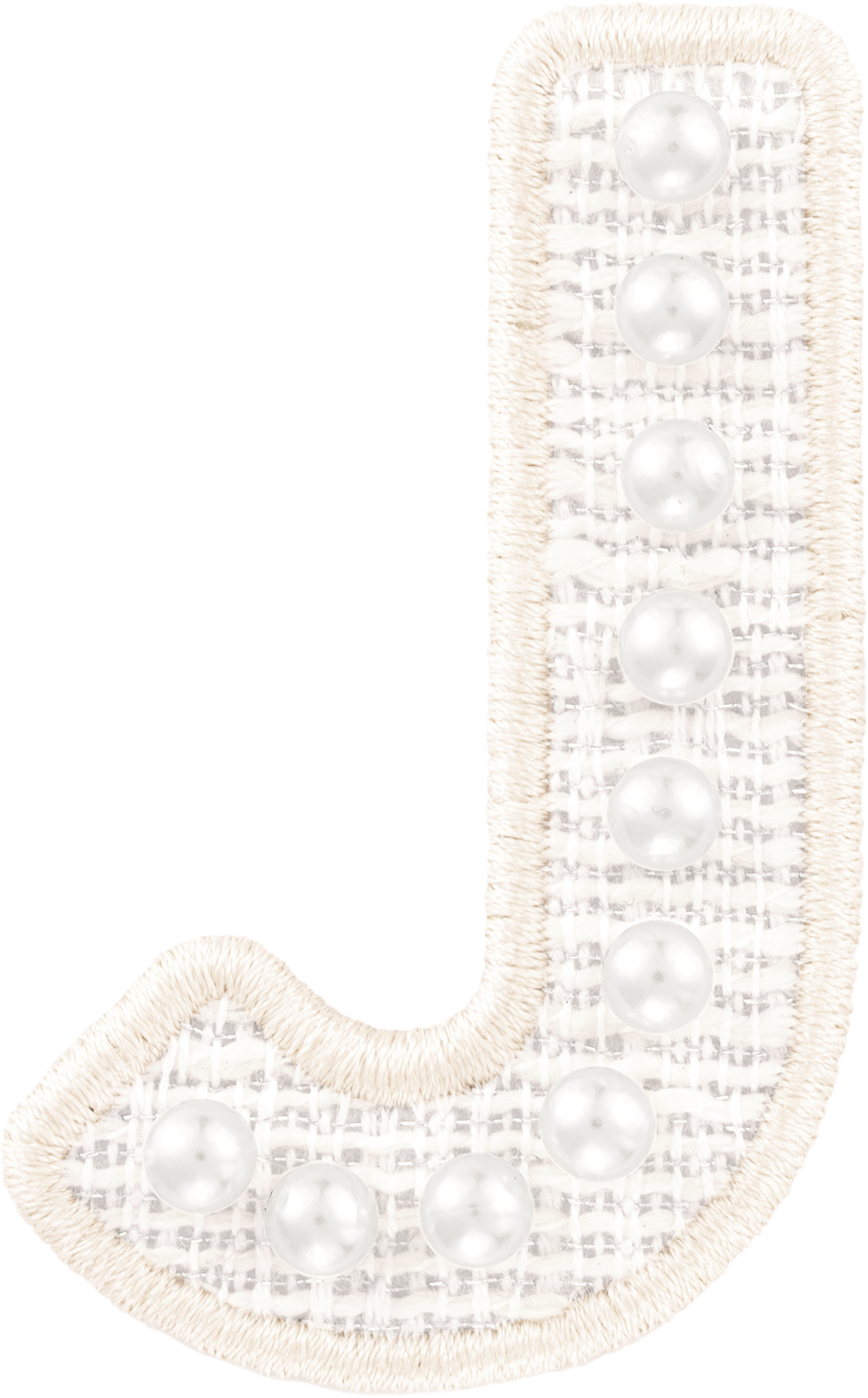 White Pearl Letter Patch