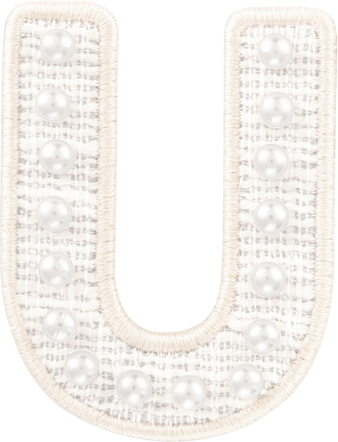 White Pearl Letter Patch