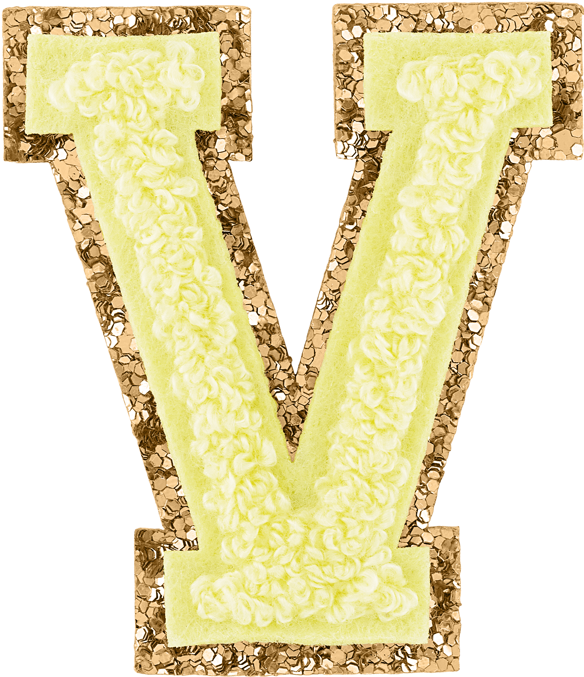 Banana Glitter Varsity Letter Patches