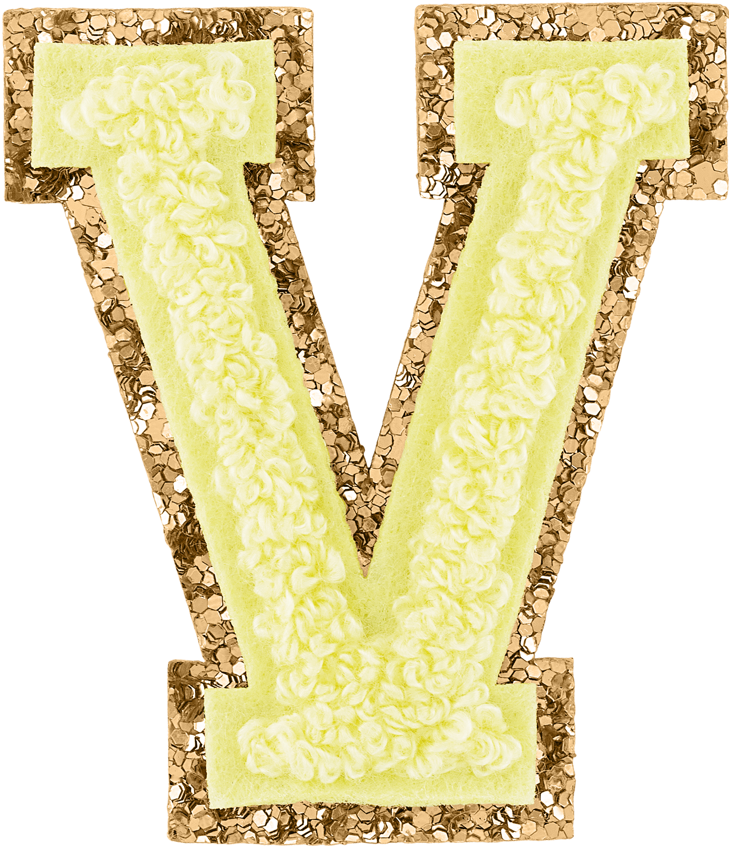 Banana Glitter Varsity Letter Patches