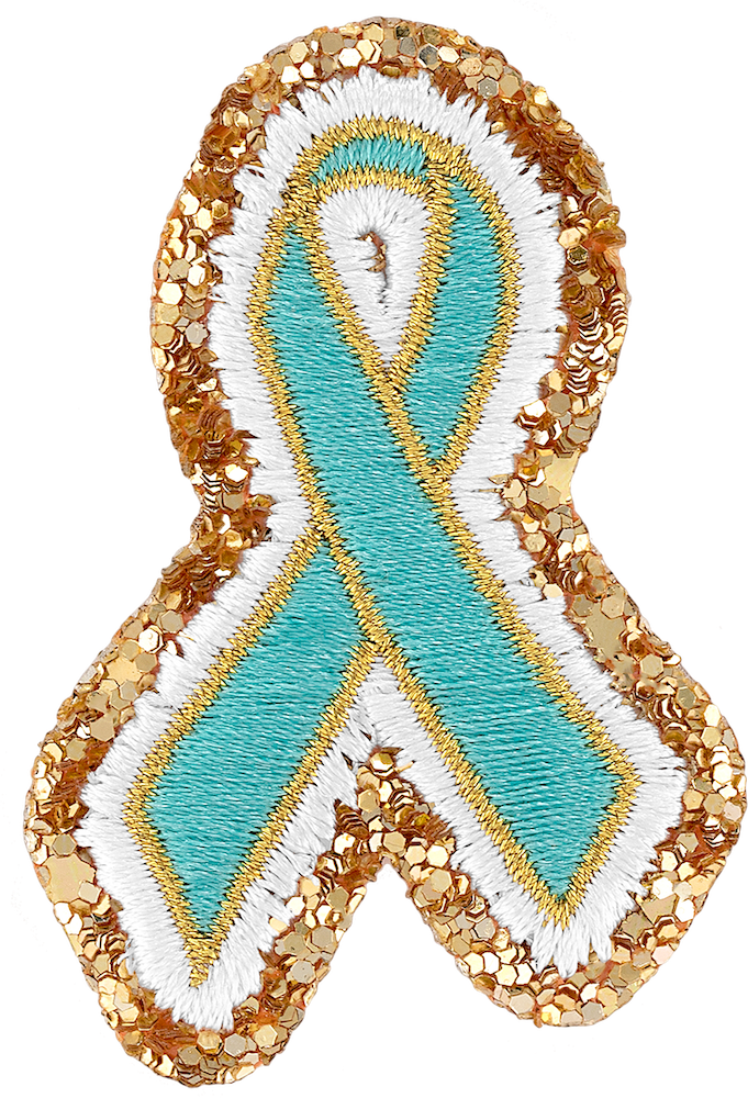 Teal Cancer Ribbon Patch