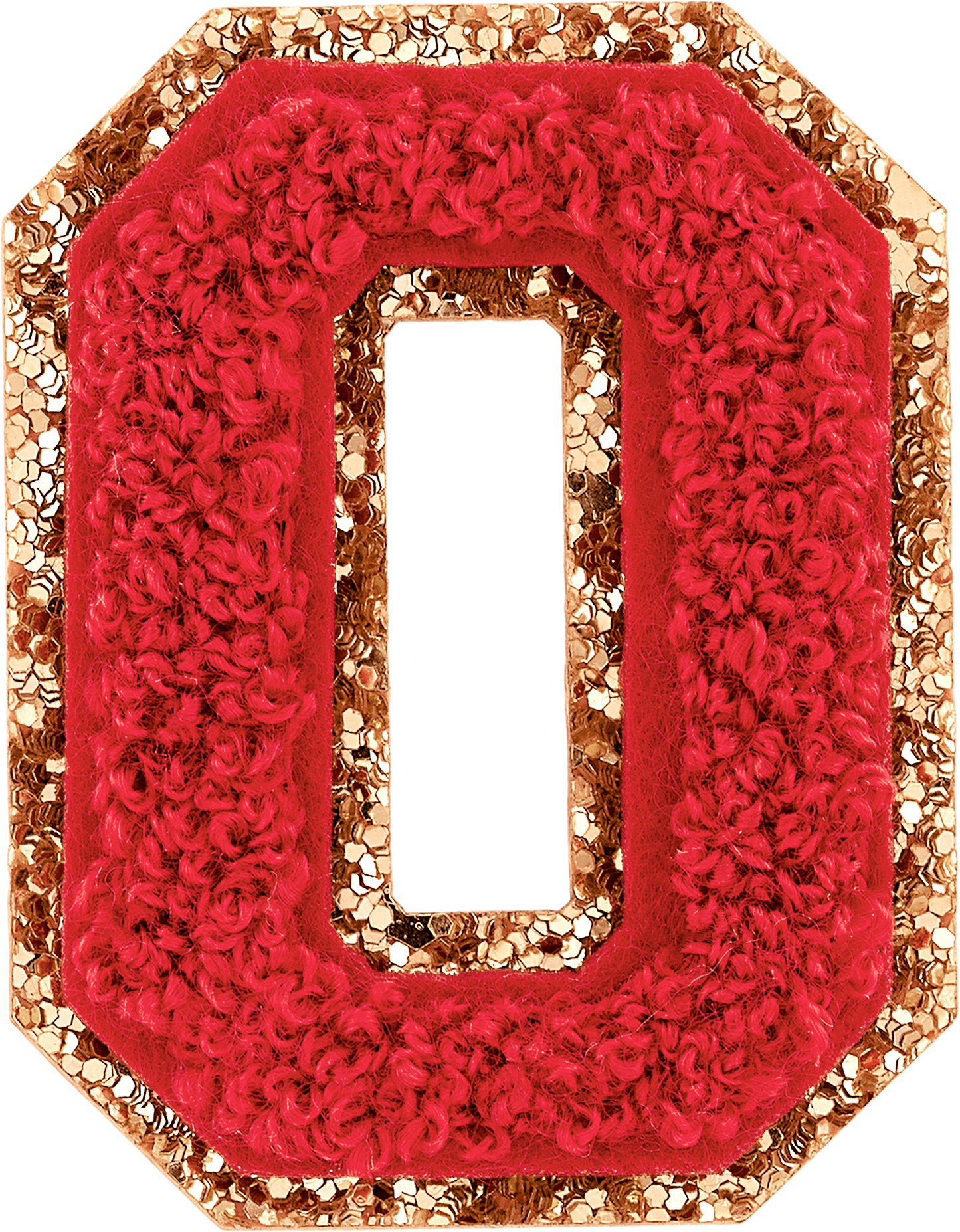 Ruby Glitter Varsity Number Patch