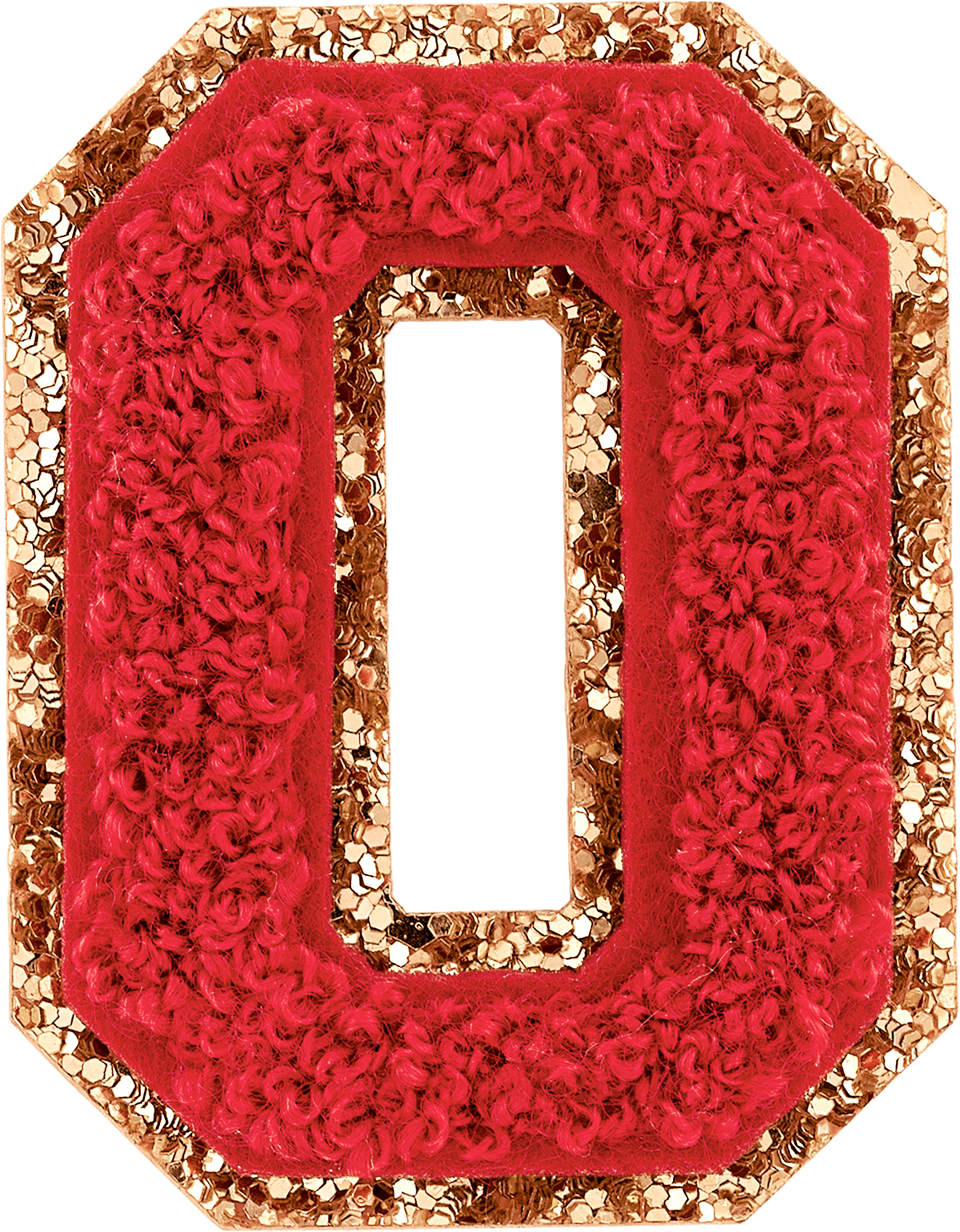 Ruby Glitter Varsity Number Patch