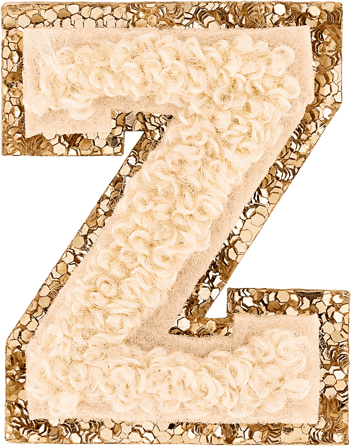 Sand Mini Glitter Varsity Letter Patch