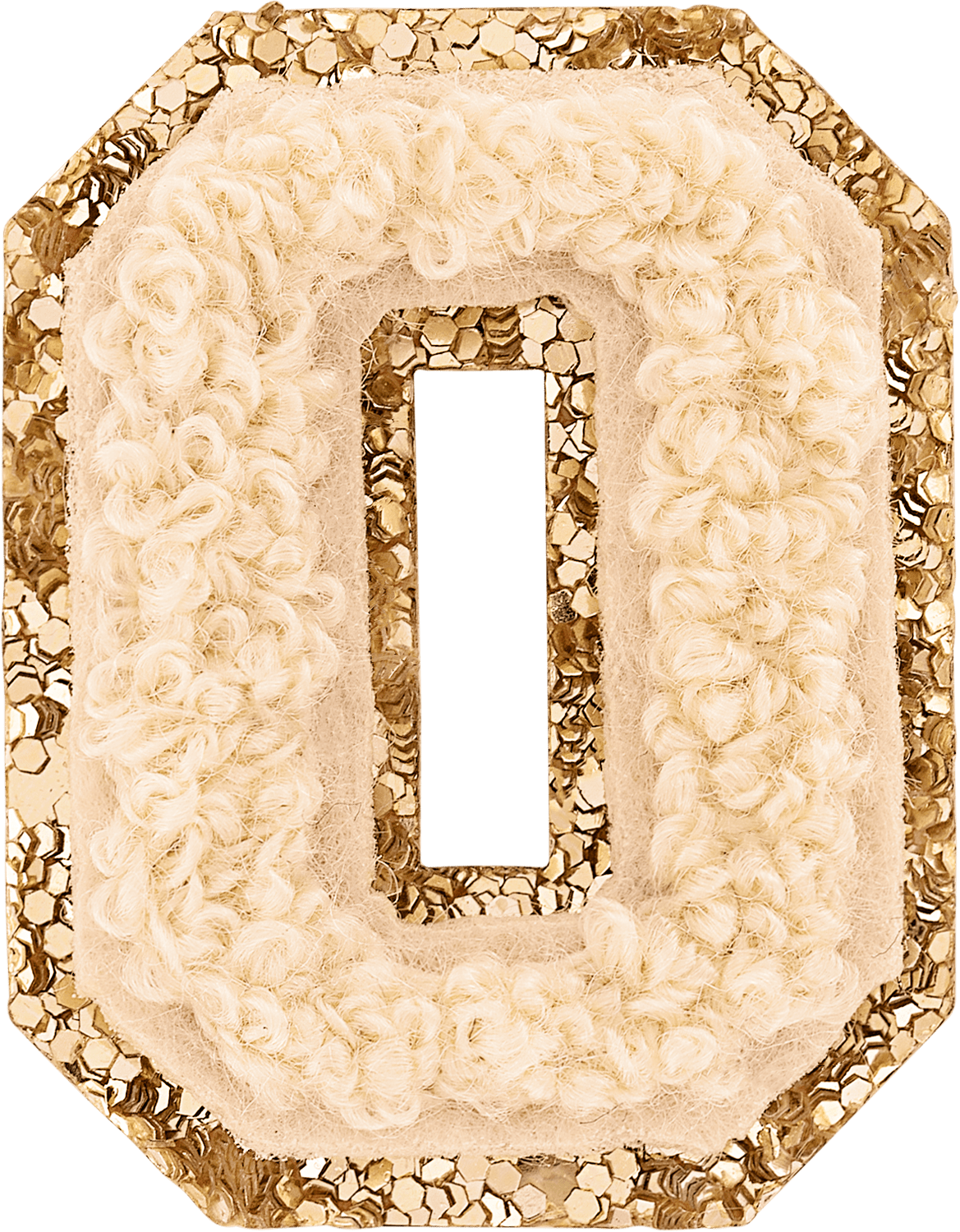 Sand Mini Glitter Varsity Letter Patch