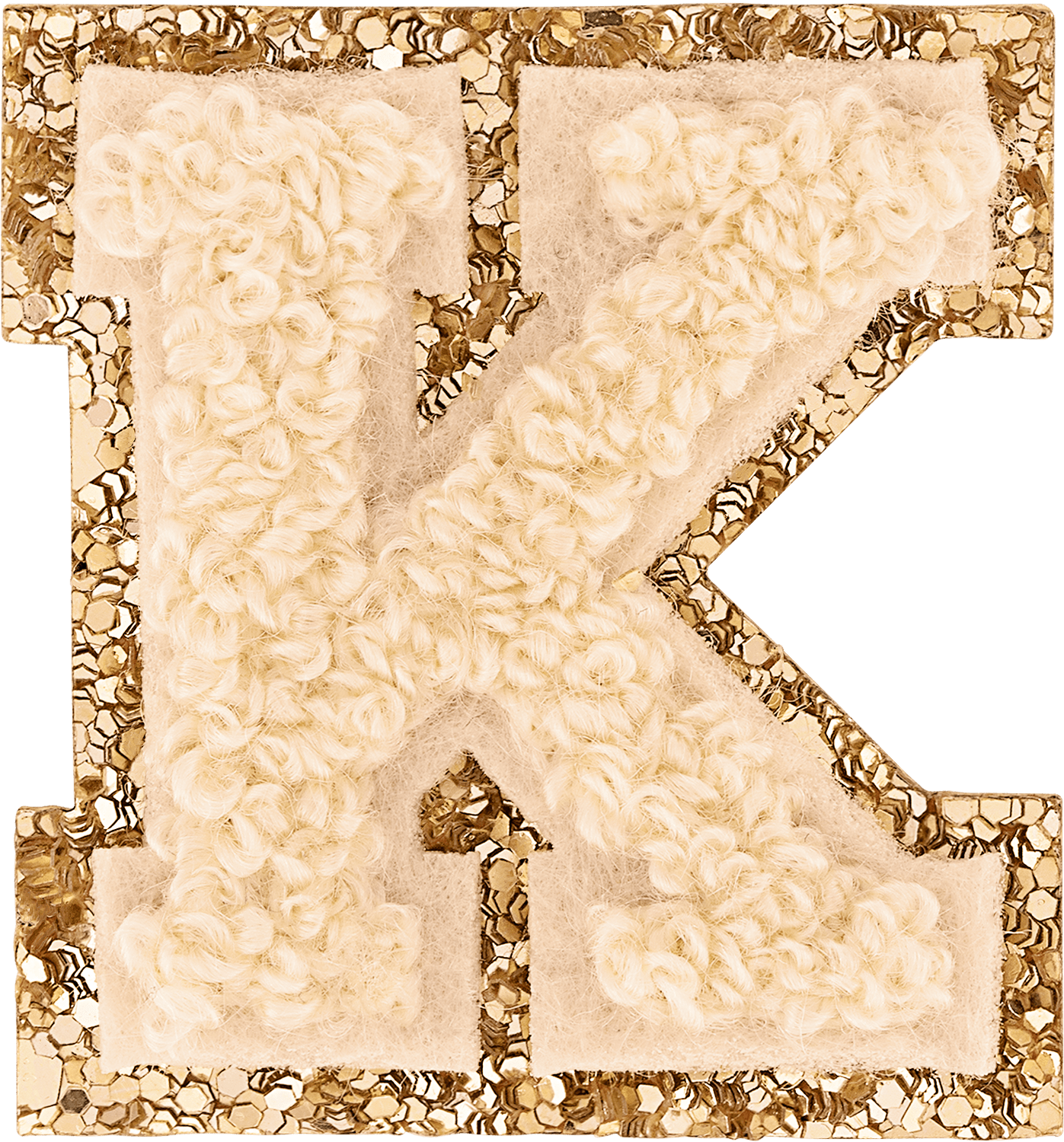 Sand Mini Glitter Varsity Letter Patch