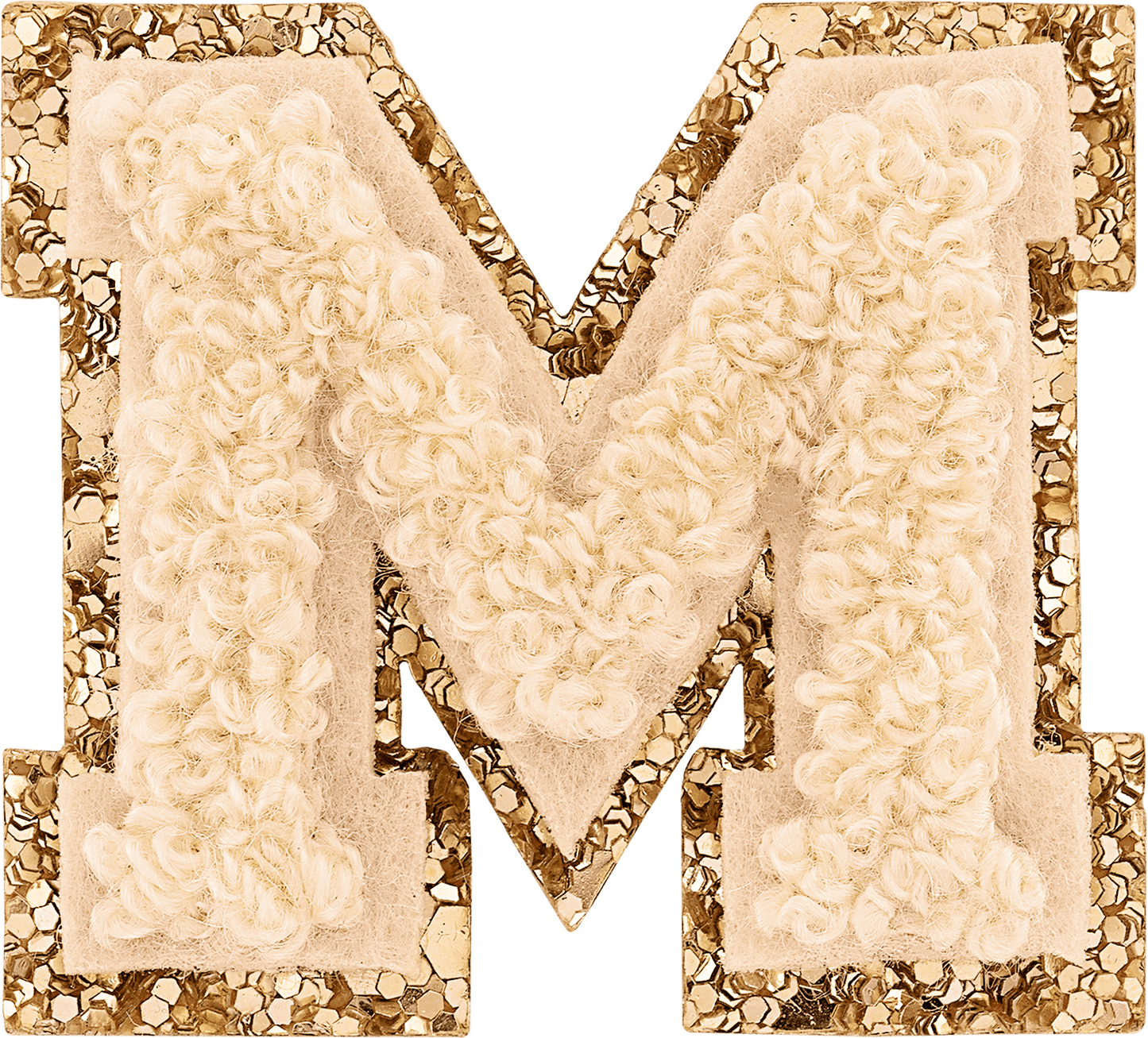 Sand Mini Glitter Varsity Letter Patch