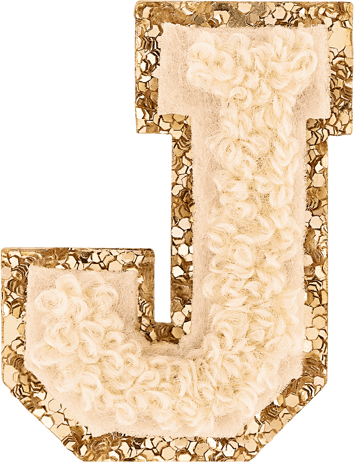 Sand Mini Glitter Varsity Letter Patch