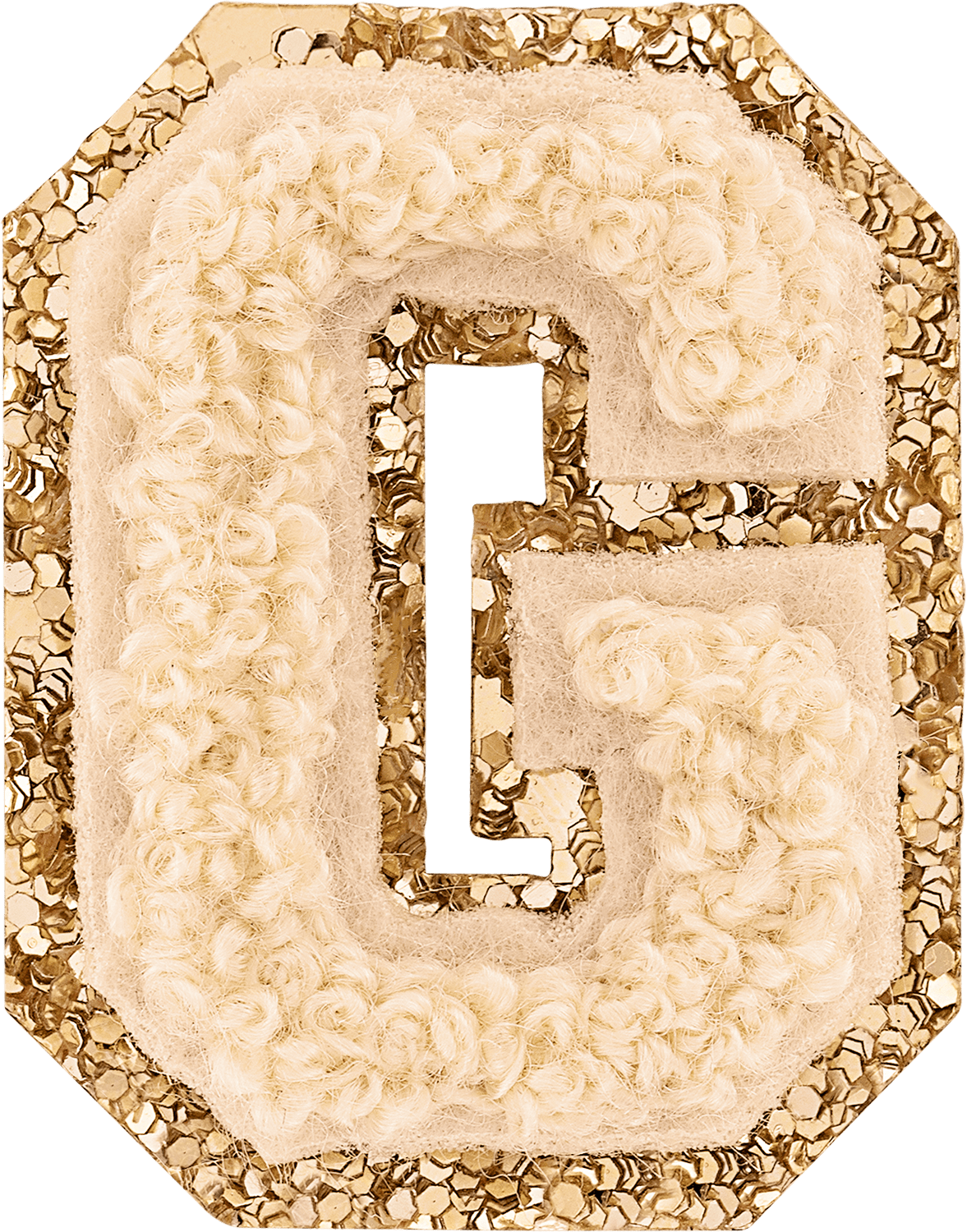 Sand Mini Glitter Varsity Letter Patch