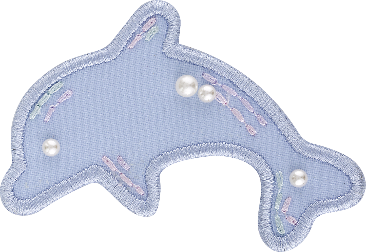 Pearl-Embellished Dolphin Patch